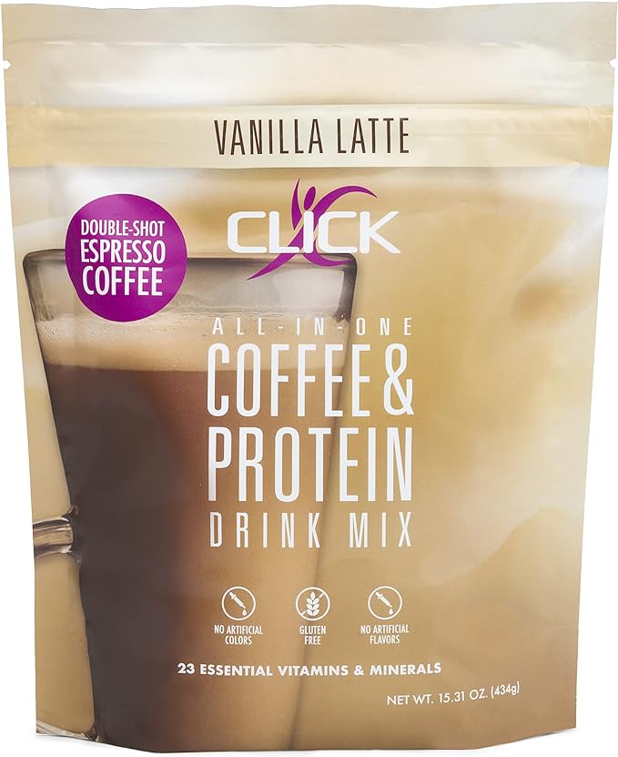 CLICK Coffee Protein Powder, Double Shot Espresso Coffee