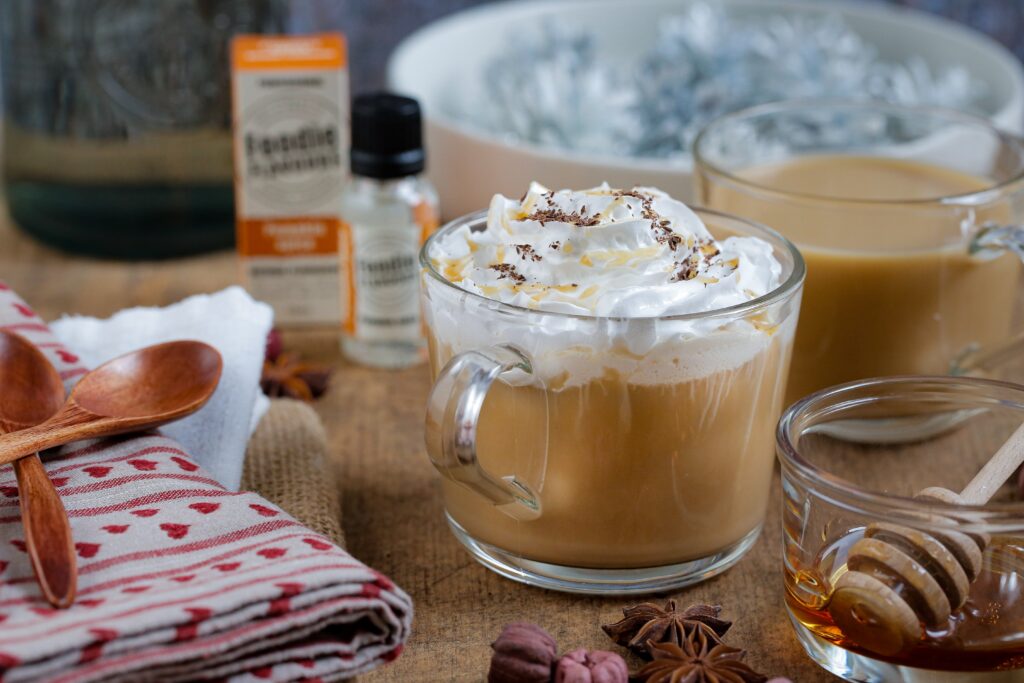 A delicious Pumpkin Spiced Latte, ready to go!