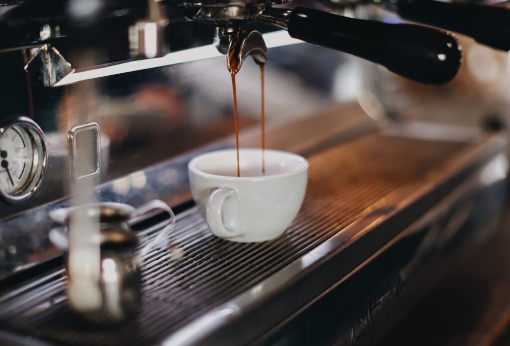 Espresso Machine pouring coffee